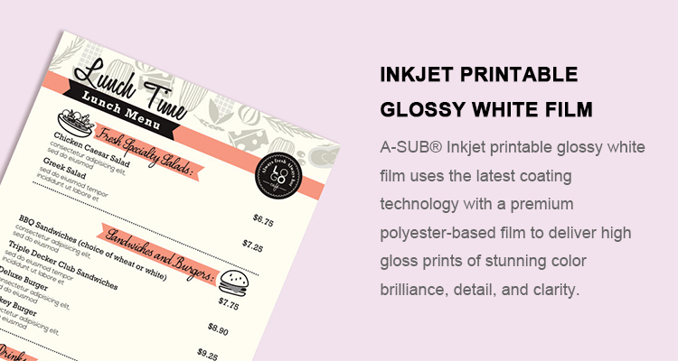 Inkjet Printable Glossy White Film Moblie Banner