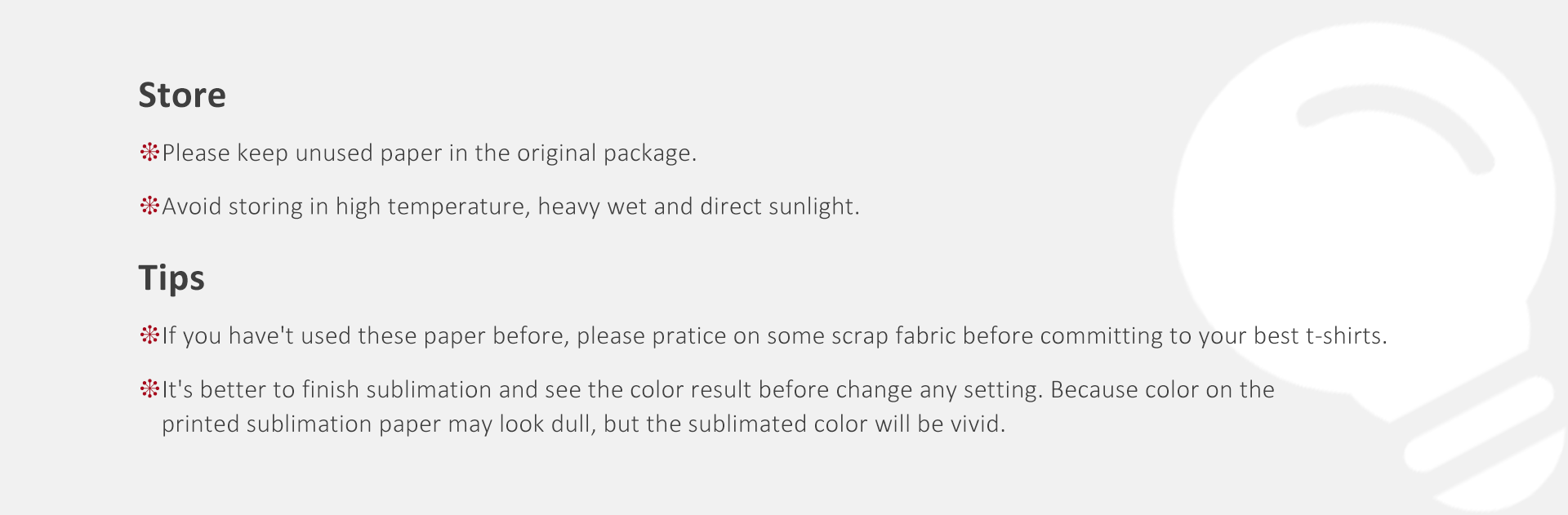 Sublimation Transfer Store & Tips