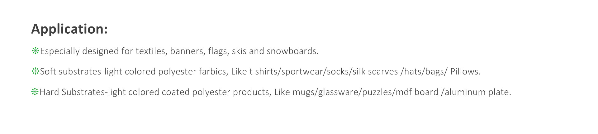 Sublimation Process Application