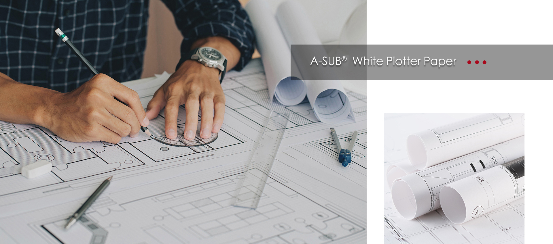 white plotter paper banner